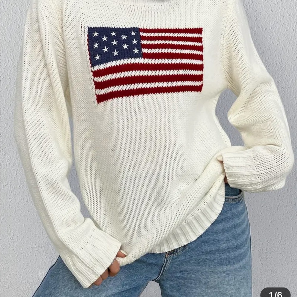 Size small American Flag Sweater-TikTok Viral